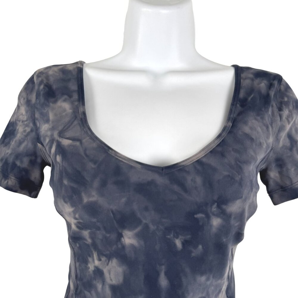 Lululemon Align Tee Top Size 2 Diamond Dye Lunar Rock True Navy TP-3488 - Picture 3 of 7